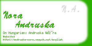 nora andruska business card
